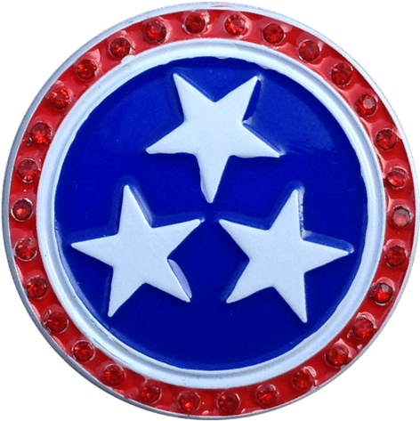 Tennessee Stars Ball Marker & Hat Clip With Crystals - Tennessee Titans Sword Logo Png (500x492)
