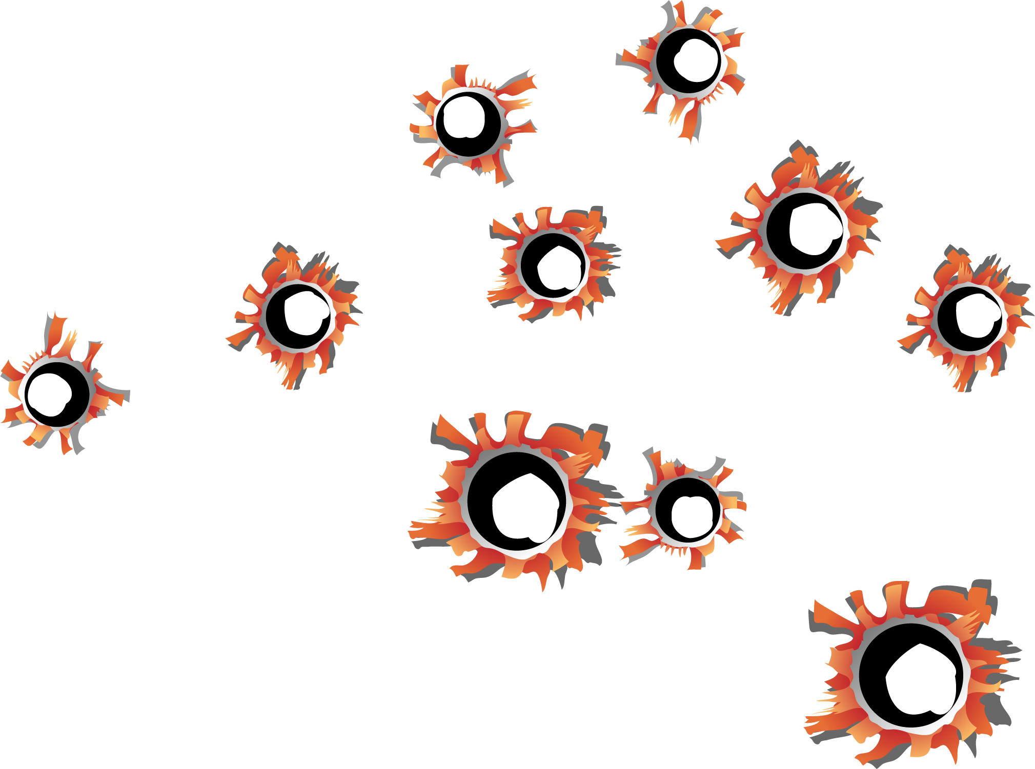 Vector Painted Bullet Holes 2019*1501 Transprent Png - Vector Painted Bullet Holes 2019*1501 Transprent Png (2019x1501)
