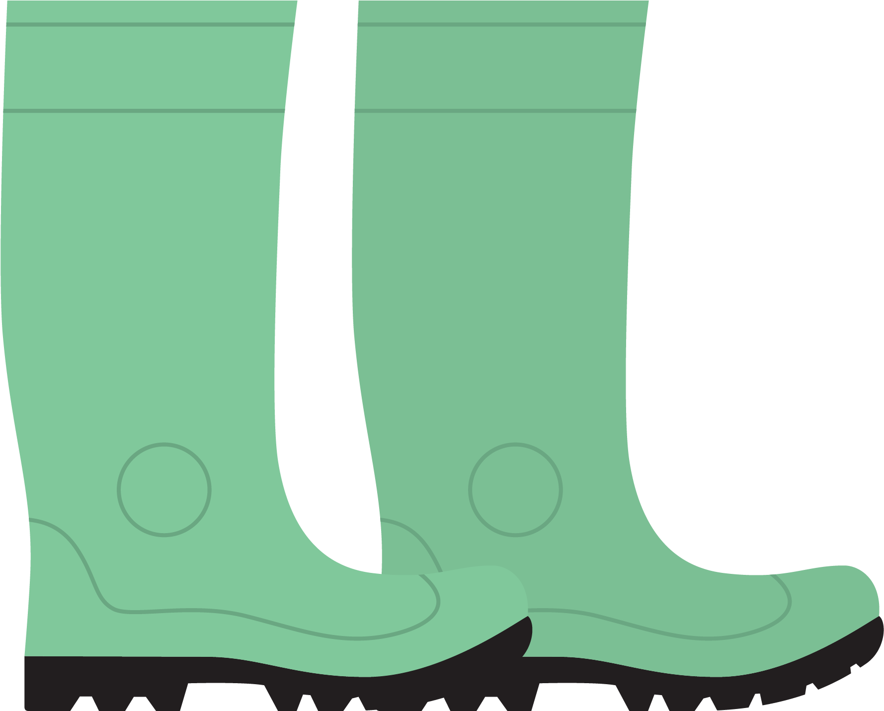 Vector Cartoon Green Rain Rain Boots - Vector Graphics (1869x1500)