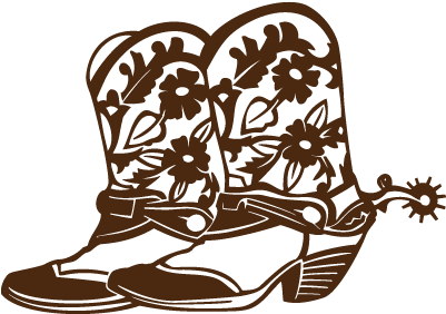 Car Cowgirl Cliparts - Black Clip Art Cowboy Boots (400x400)