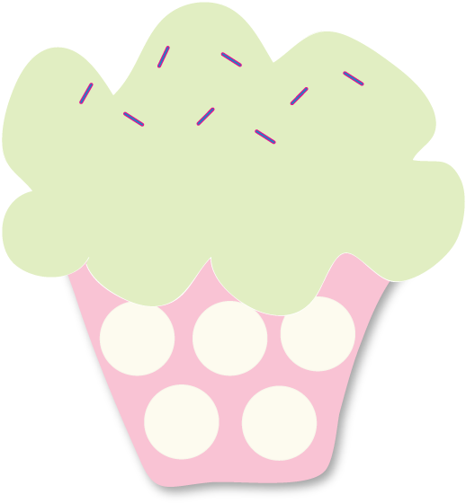 Green And Pink Polka Dot Cupcake Clipart - Birthday Cake (600x605)