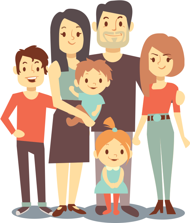 Loveland's Healthy - Cute Cartoon Family (668x793)