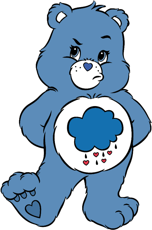 Care Bears And Cousins Clip Art Images - Care Bear Grumpy Bear (492x748)