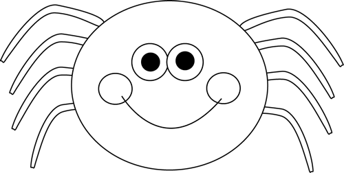 Black And White Halloween Spider - White (500x252)