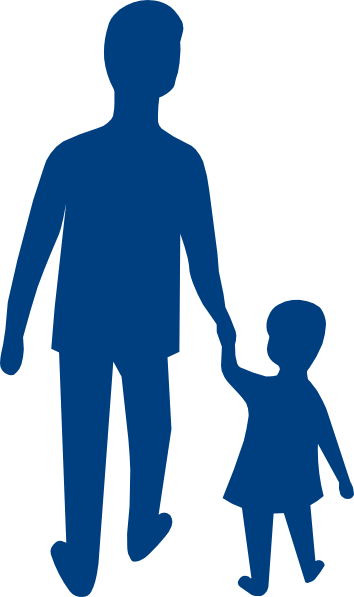 Father Child Silhouette Blue Clip Art - Silhueta Pai E Filho Png (759x1280)