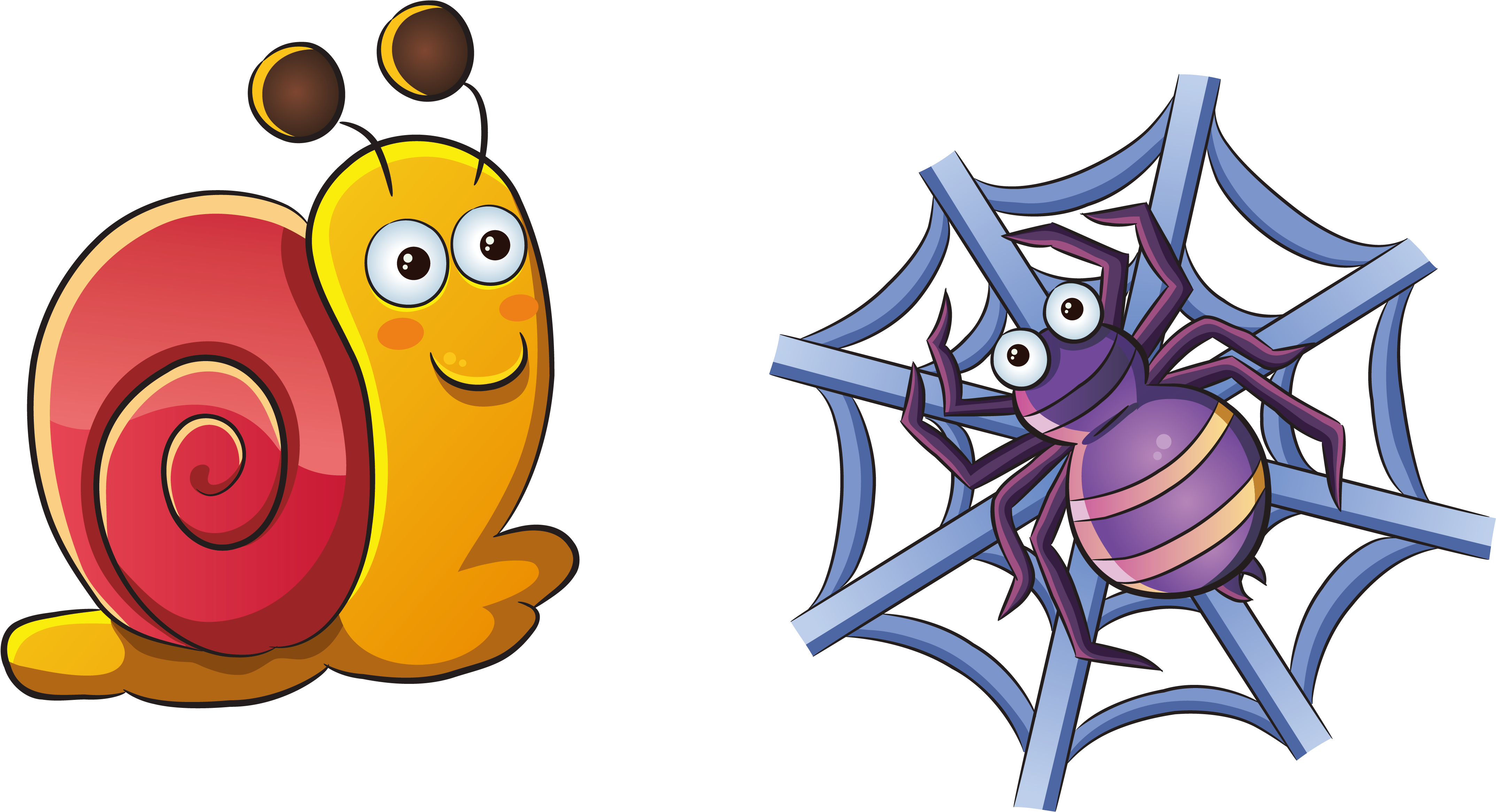 Spider Cartoon Snail Clip Art - แมงมุม การ์ตูน น่า รัก (5001x3537)