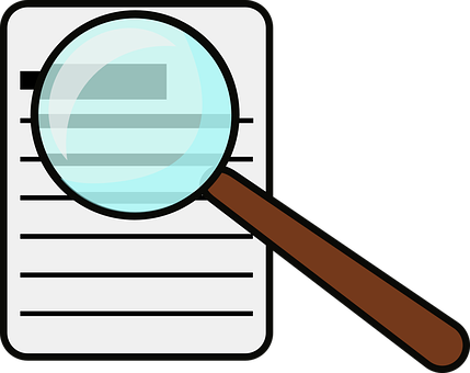 Magnifying Glass Document Magnification Zo - Magnifying Glass Book Clipart (429x340)