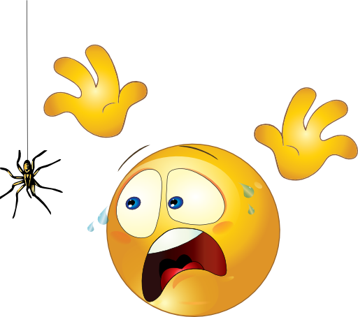 Scared Spider Smiley Emoticon Clipart - Clipart Scared (512x454)
