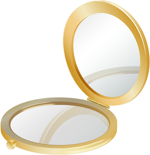 Gold Compact Mirror - Compact Mirror Vector Png (600x591)