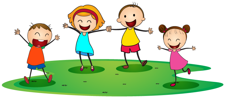Happy Children - Kids Playing Illustration (860x365)