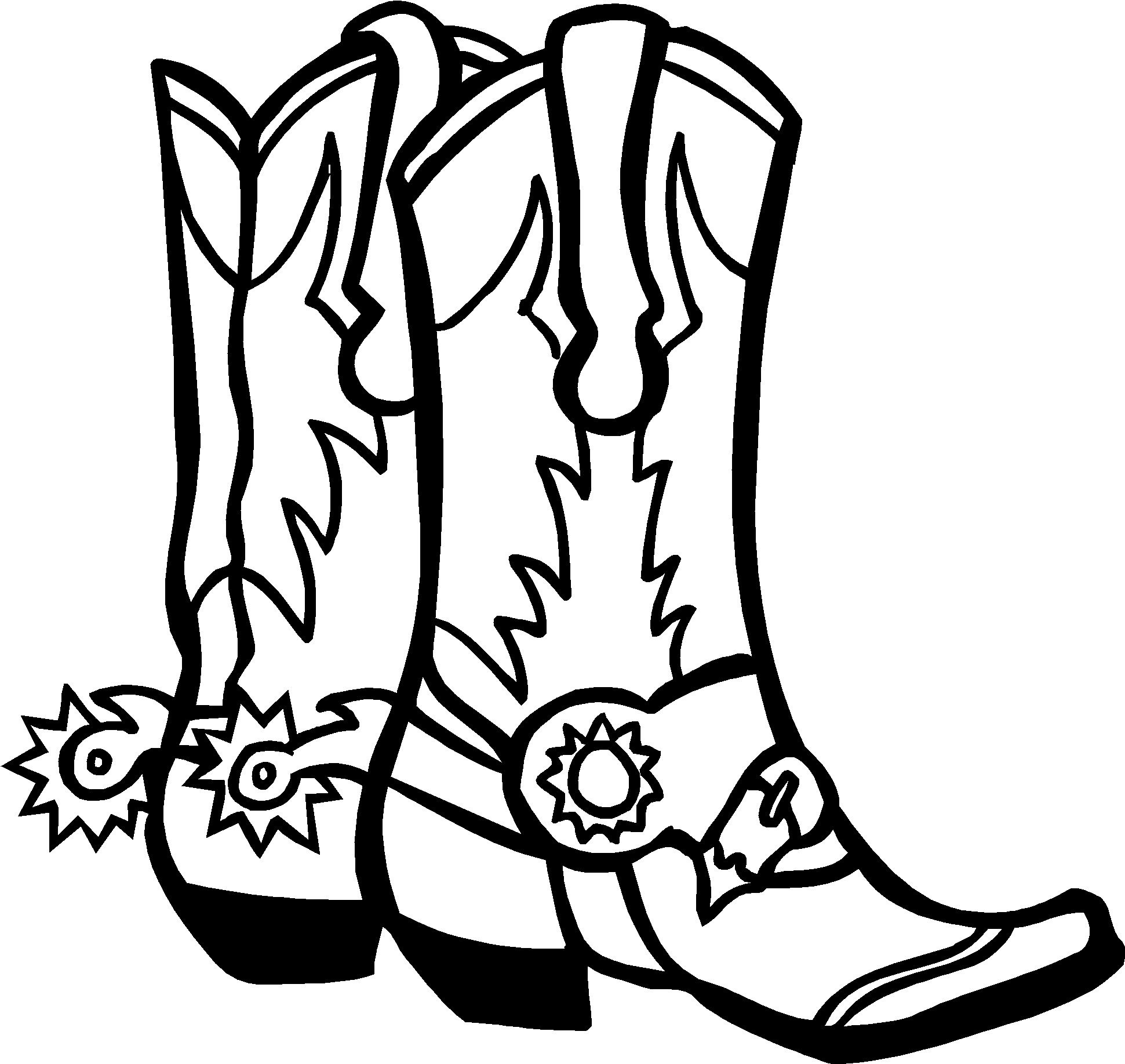 October - Cowboy Boots Coloring Pages (2023x1923)