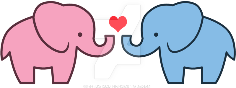 Elephant Love Design By Debra-marie - Elephant Love Png (900x375)