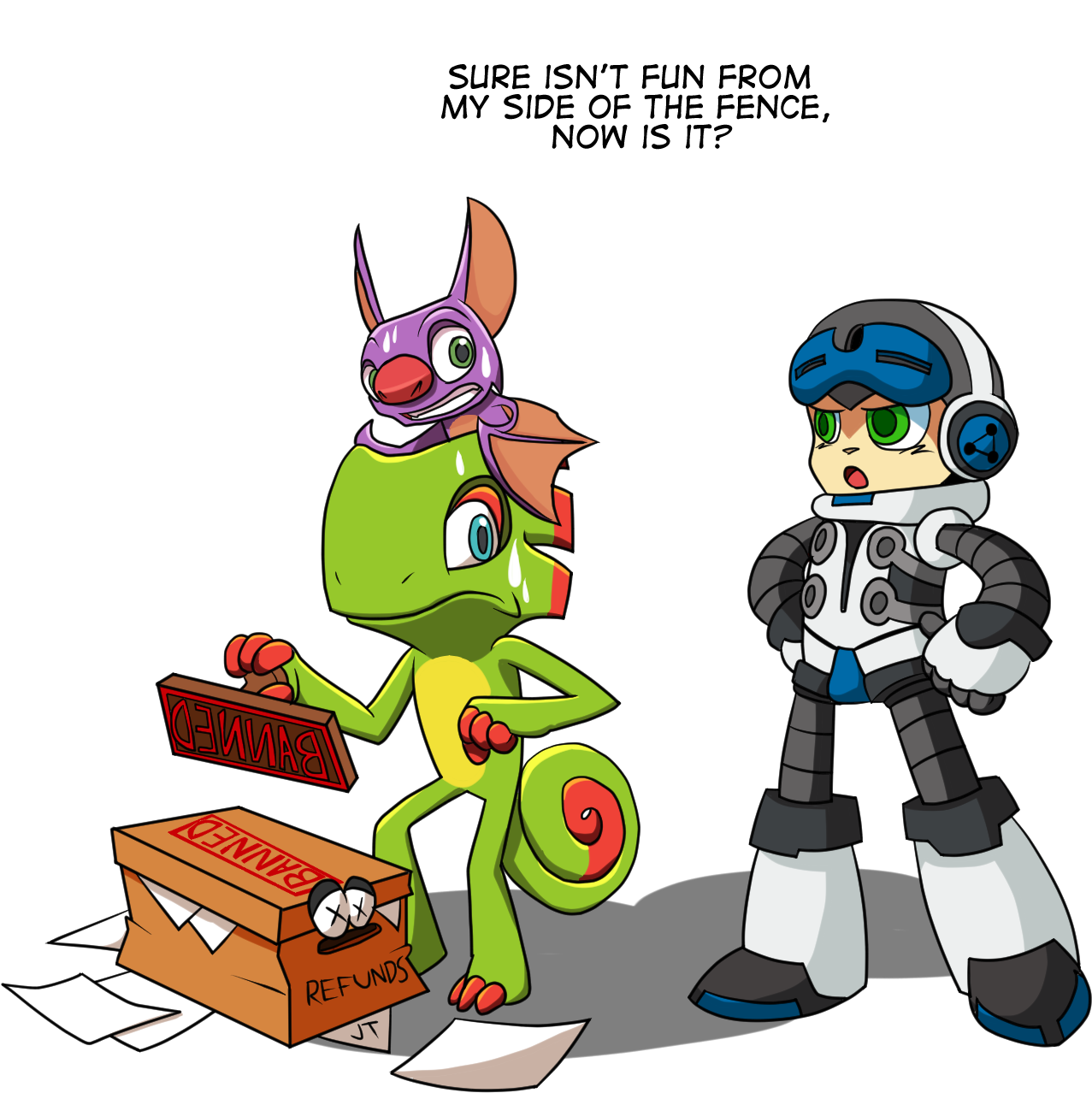 Sure Isn't Fun Fromm My Side Of The Fence, Now Is It - Dr Quack Yooka Laylee (1345x1355)
