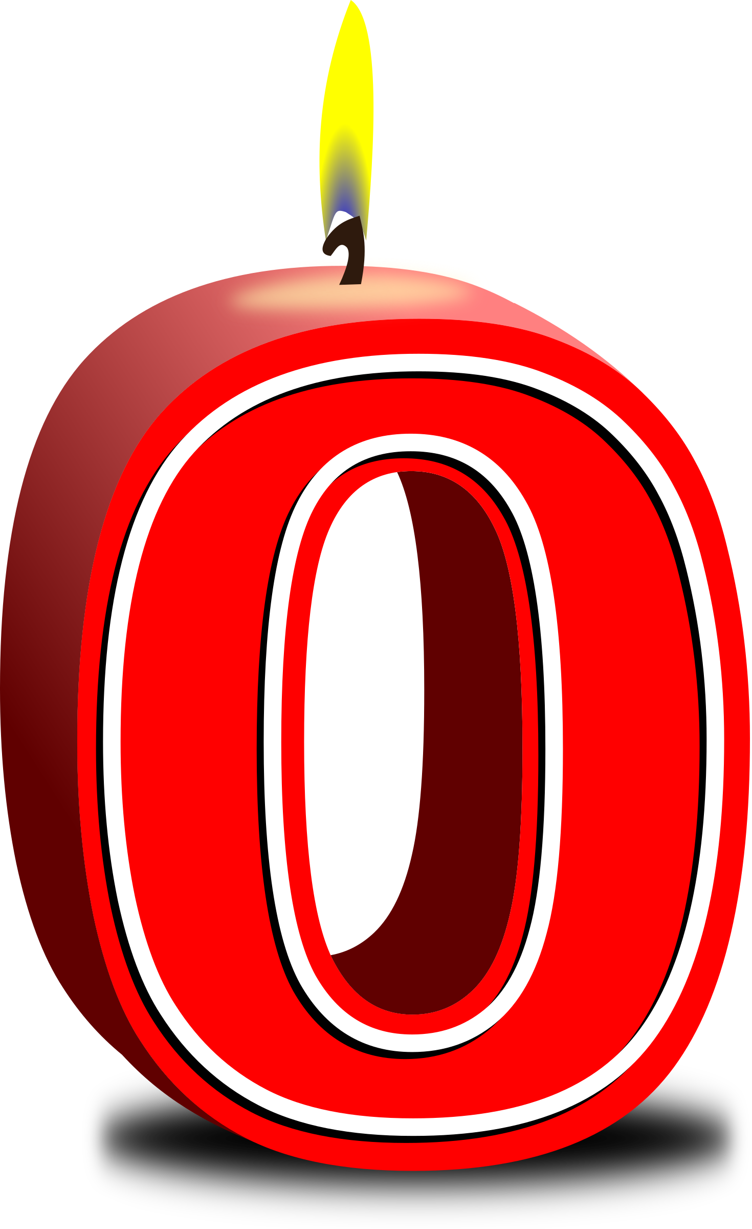 Big Image - 0 Birthday Candle Clip Art (1470x2400)