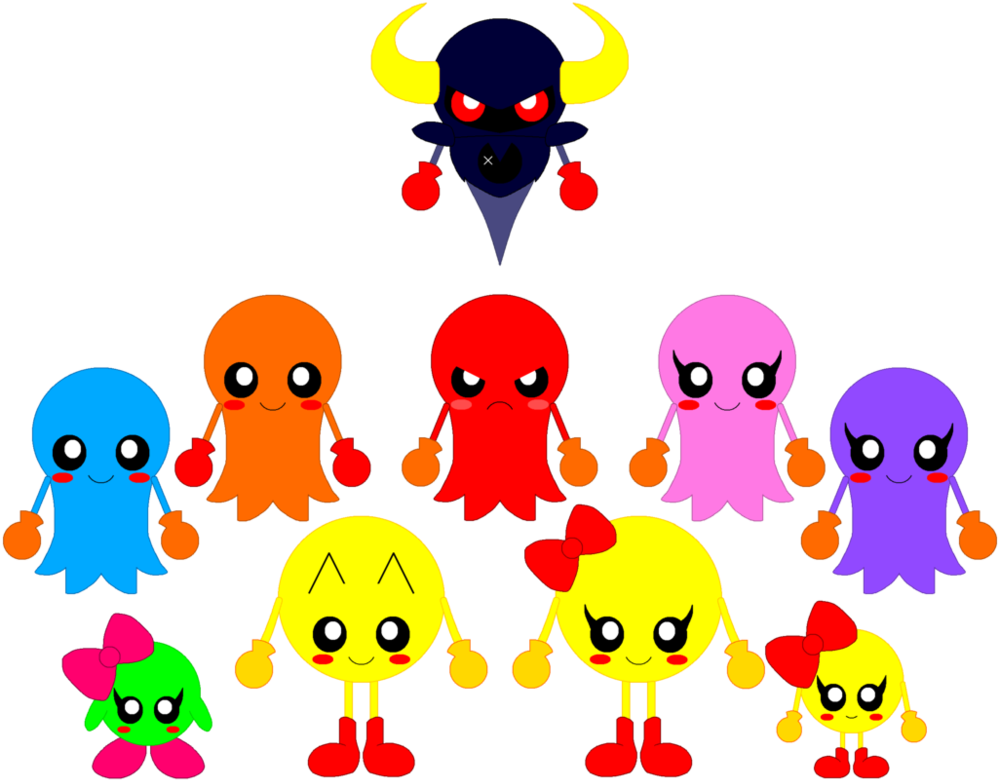 Pac-man Chibis By Cheezn64x - Cheezn64x (998x800)