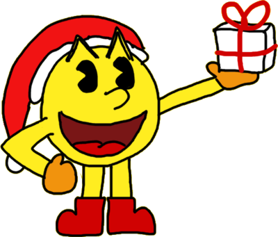 Christmas Santa Pac-man By Innovationstation - Cartoon (400x341)