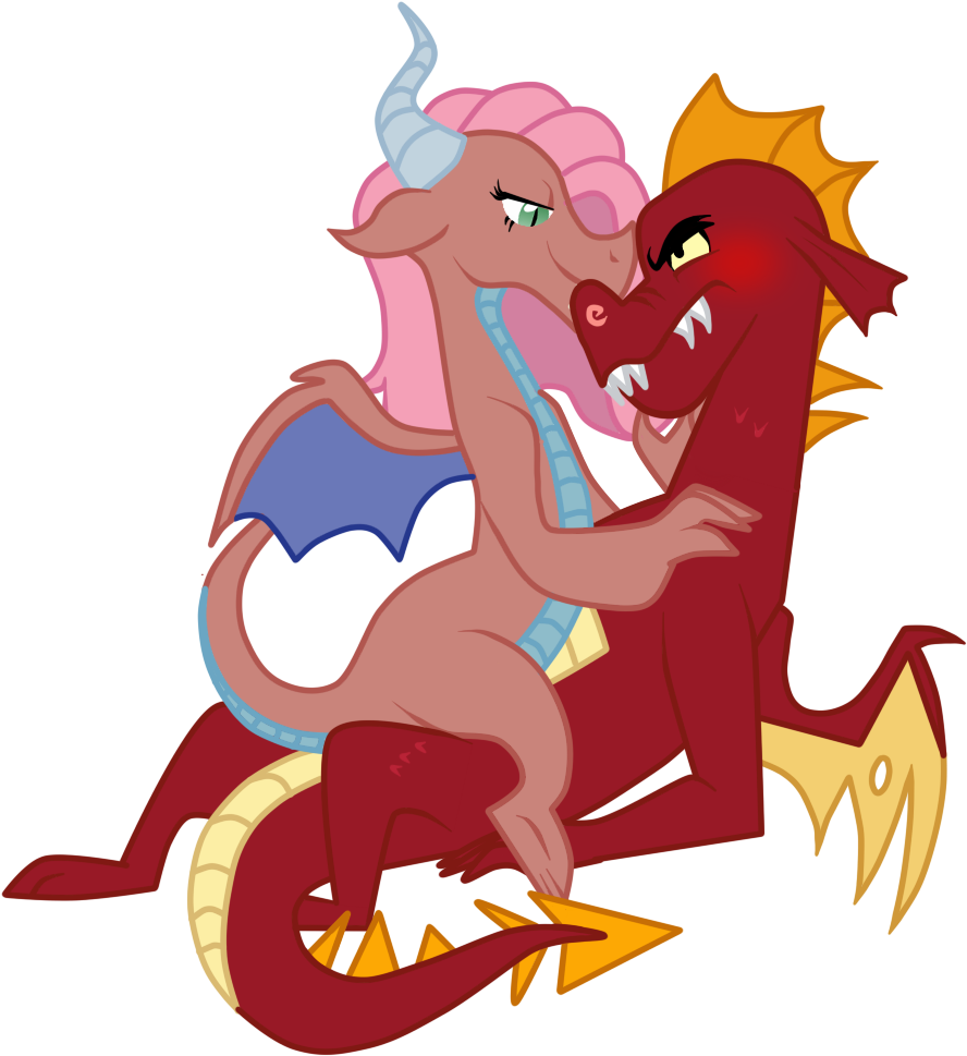 Castorochiaro, Blushing, Crack Shipping, Dragon, Dragoness, - Cartoon (1000x1000)