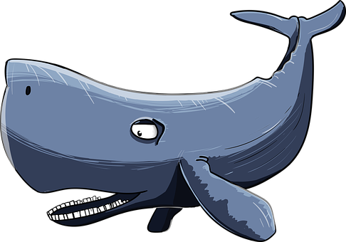 Humpback Whale Cartoon - Sperm Whale Cartoon (486x340)
