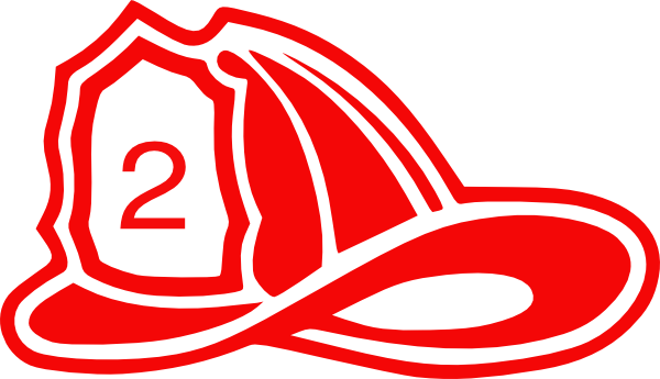 Firefighting Helmet Clip Art At Clker - Fireman Hat Clipart Black And White (600x345)