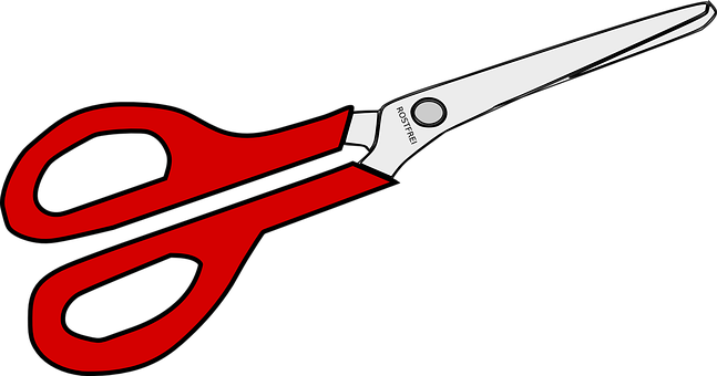 Scissors, Red, Tool, Cutting - Scissors Clipart (647x340)