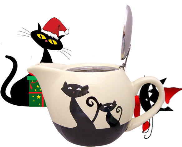 Stoneware Mugs & Teapot - Chef Masterpiece Green Cat Kattitude 17oz Teapot (583x500)