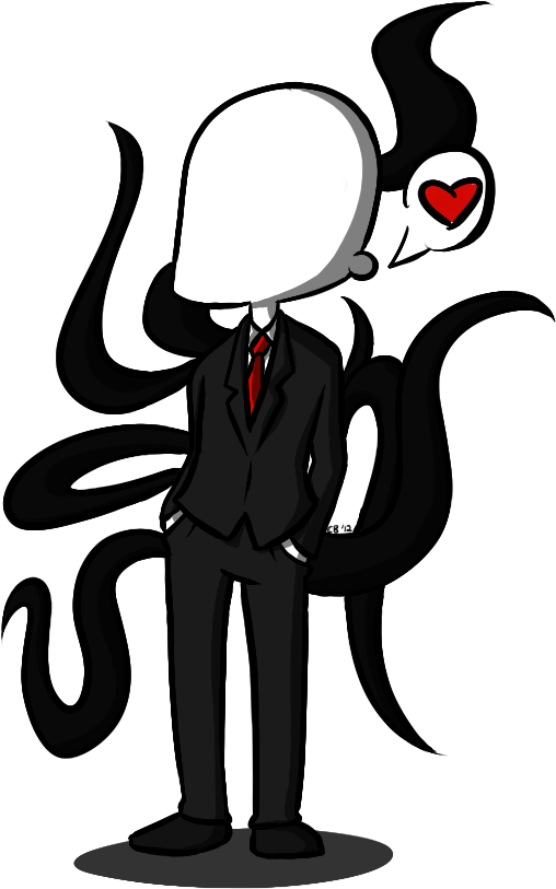 Slender Man Clipart Kawaii - Slenderman (544x864)