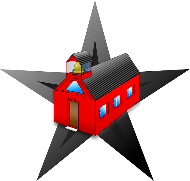 Station Building, School, Education, Star, Fire, Barn, - School (640x609)