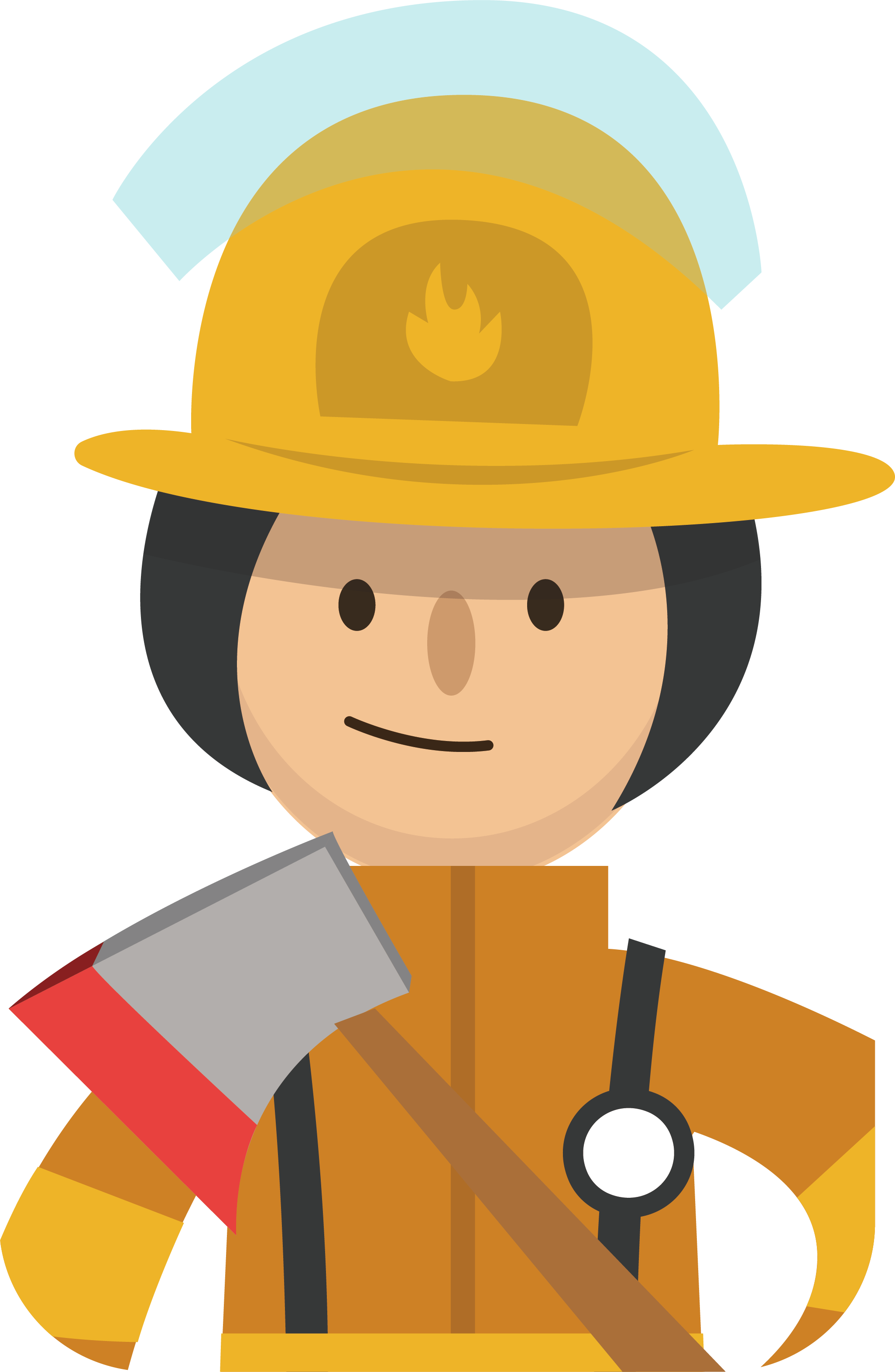 Firefighter Clip Art - Bombero Vector Png (2051x3142)