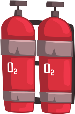 Cartoon Miner Backpack With Oxygen Tanks - Oxygen Tank Cartoon (550x550)