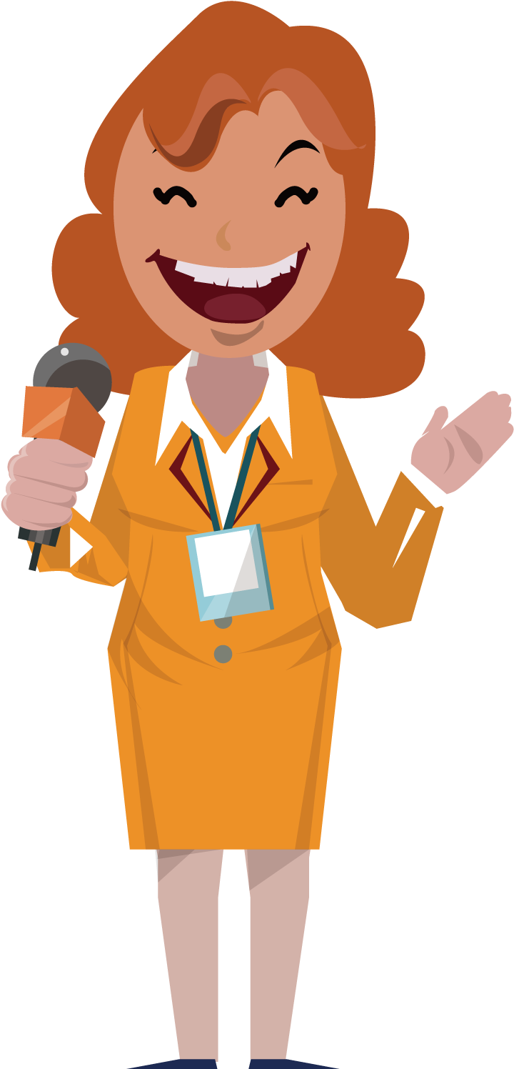 Journalist Journalism News Presenter Illustration - Female Cartoon Journalist (1500x1500)