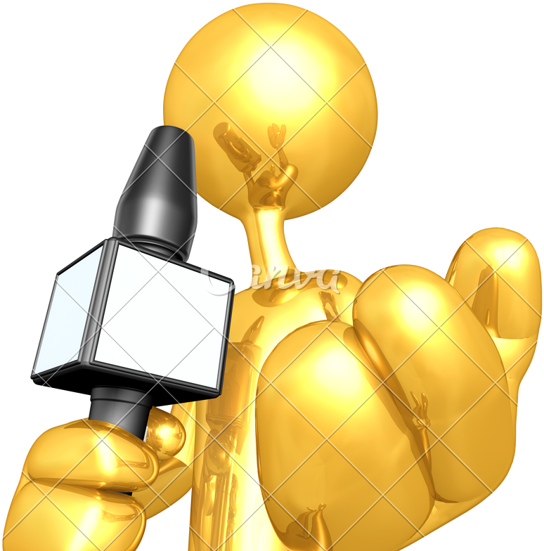 Reporter With Microphone - Illustration (800x800)