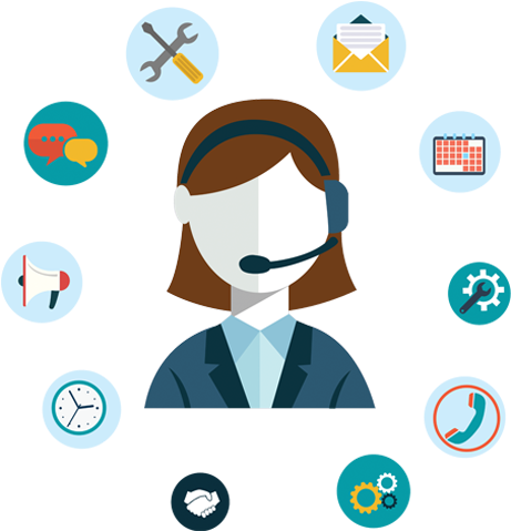 Get In Touch With Us - Customer Service Images Cartun Png (530x479)