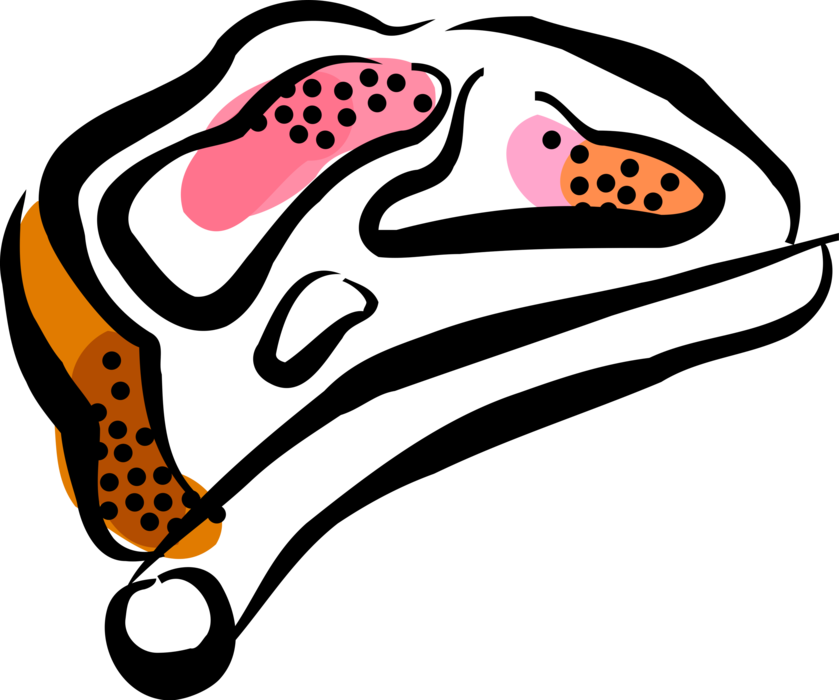 Vector Illustration Of Slice Of Prime Rib Beef Meat - Pork Chop (839x700)