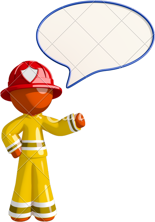 Orange Man Firefighter - Firefighter (598x800)