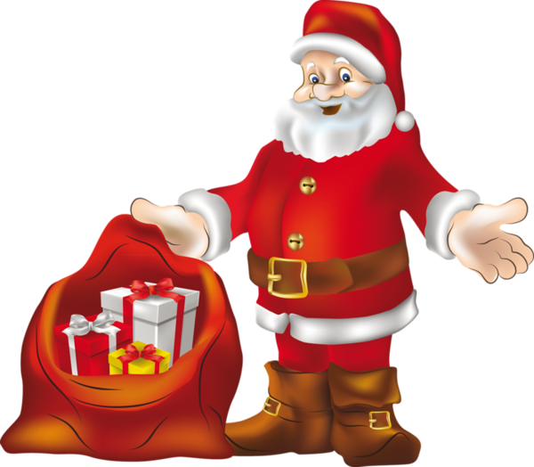 Natal - Christmas Tree With Santa Claus (600x524)