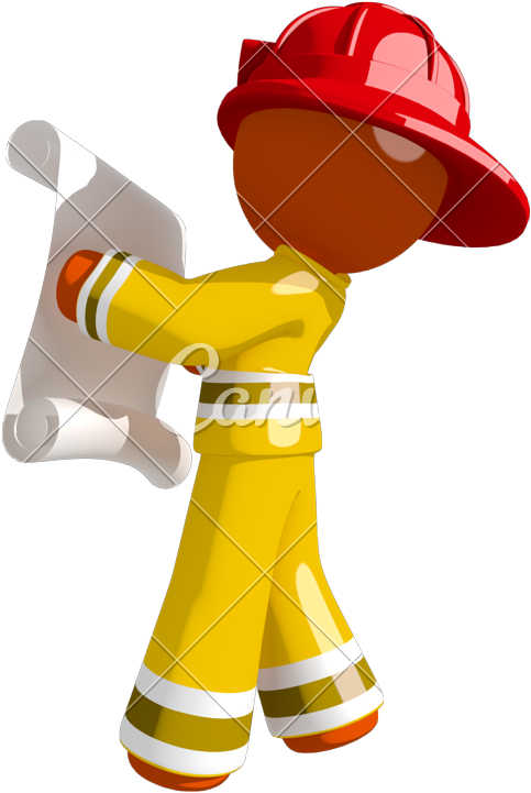 Orange Man Firefighter With Escape Plan - Escape Plan (563x800)