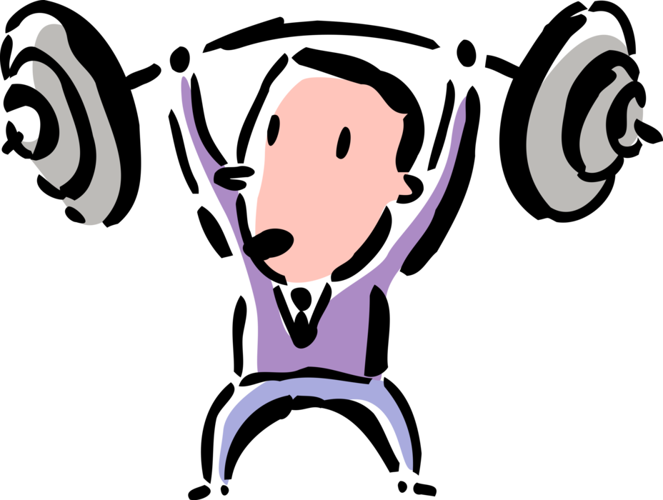 Vector Illustration Of Strongman Businessman Weightlifter - Vector Illustration Of Strongman Businessman Weightlifter (928x700)