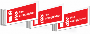 3 Pack Fire Extinguisher Corridor Signs - Fire Extinguisher Double-sided Corridor Sign (380x380)