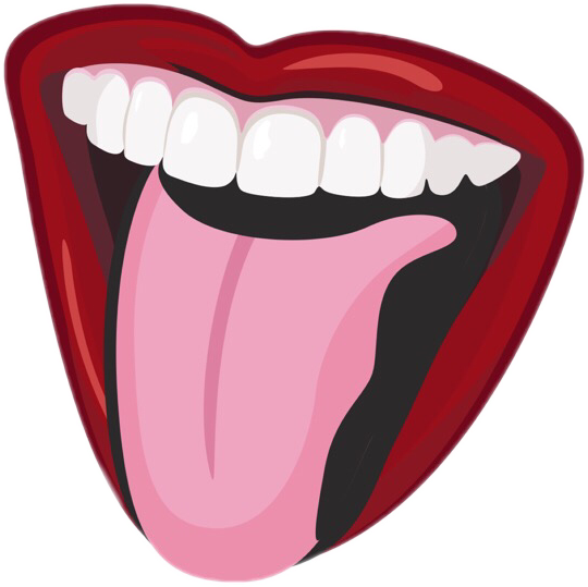 Tongue Mouth Sticker Art Interesting Lips Edit Freetoed - Tongue (540x539)