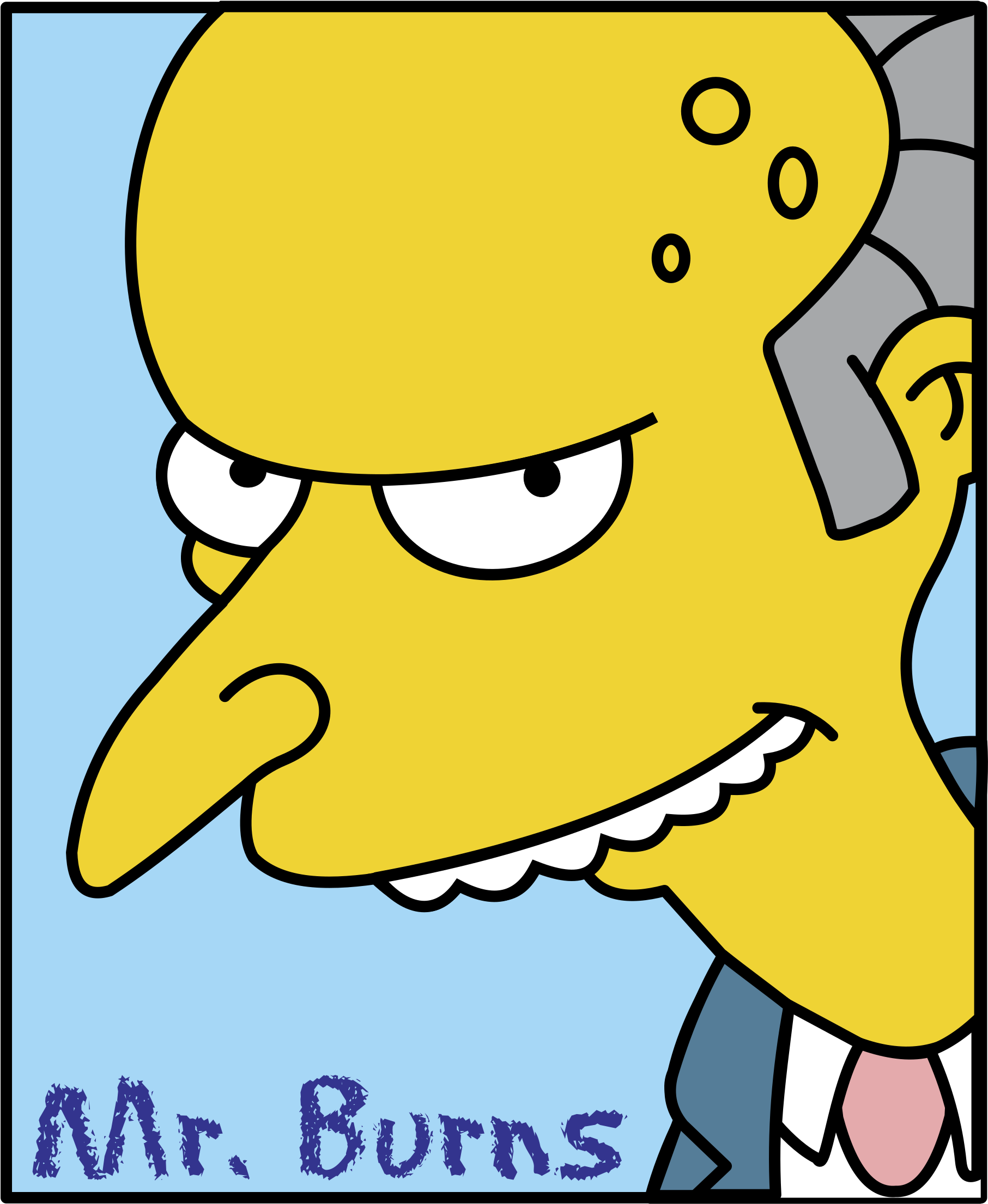 Simpsons Mr Burns Logo Black And White - Mr Burns Clip Art (2400x2400)