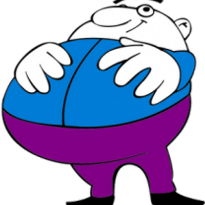 Mr - Bhukkad - Fat Man Cartoon Png (400x400)