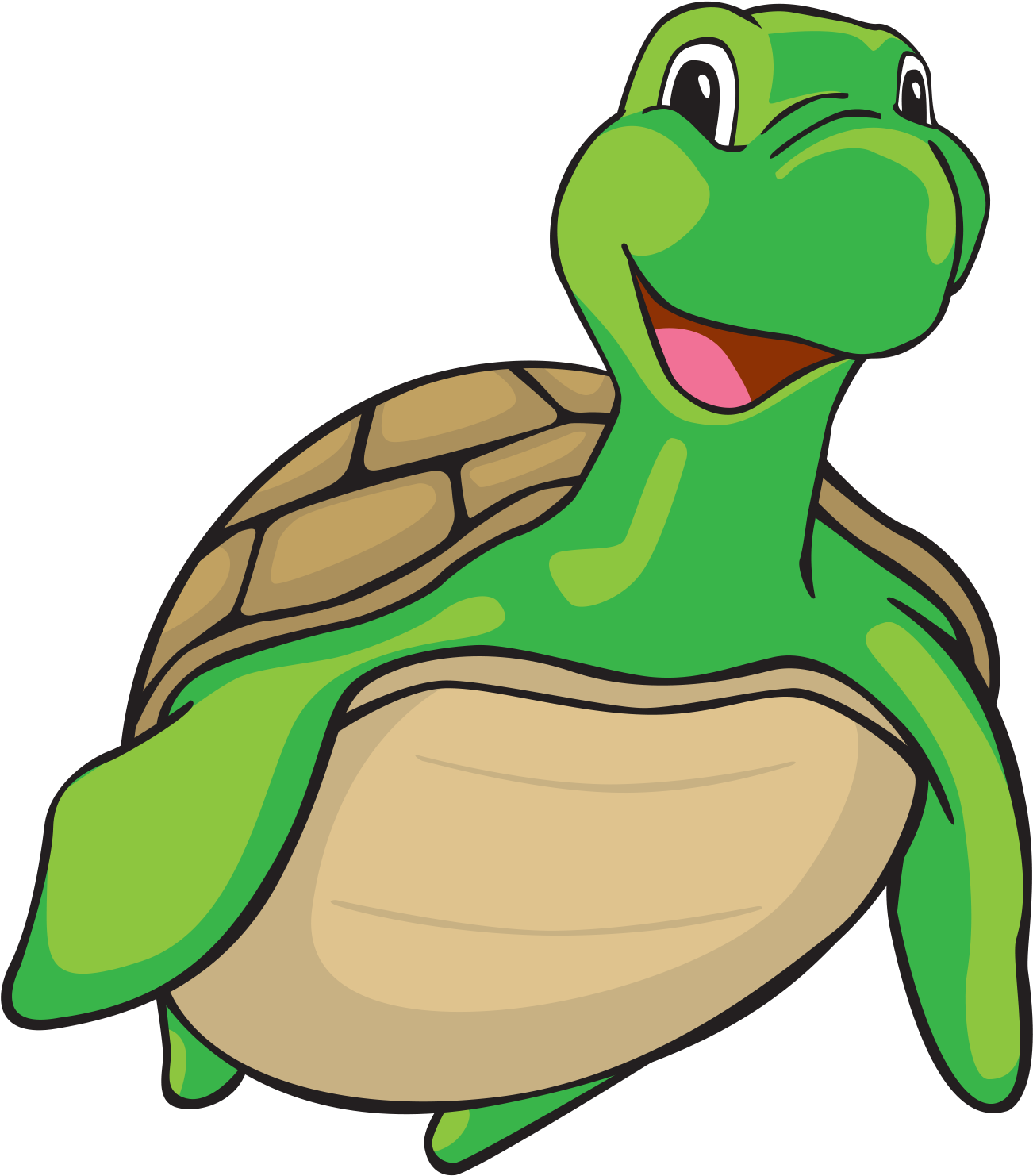 Tortoise Swimming Cartoon (1340x1496)