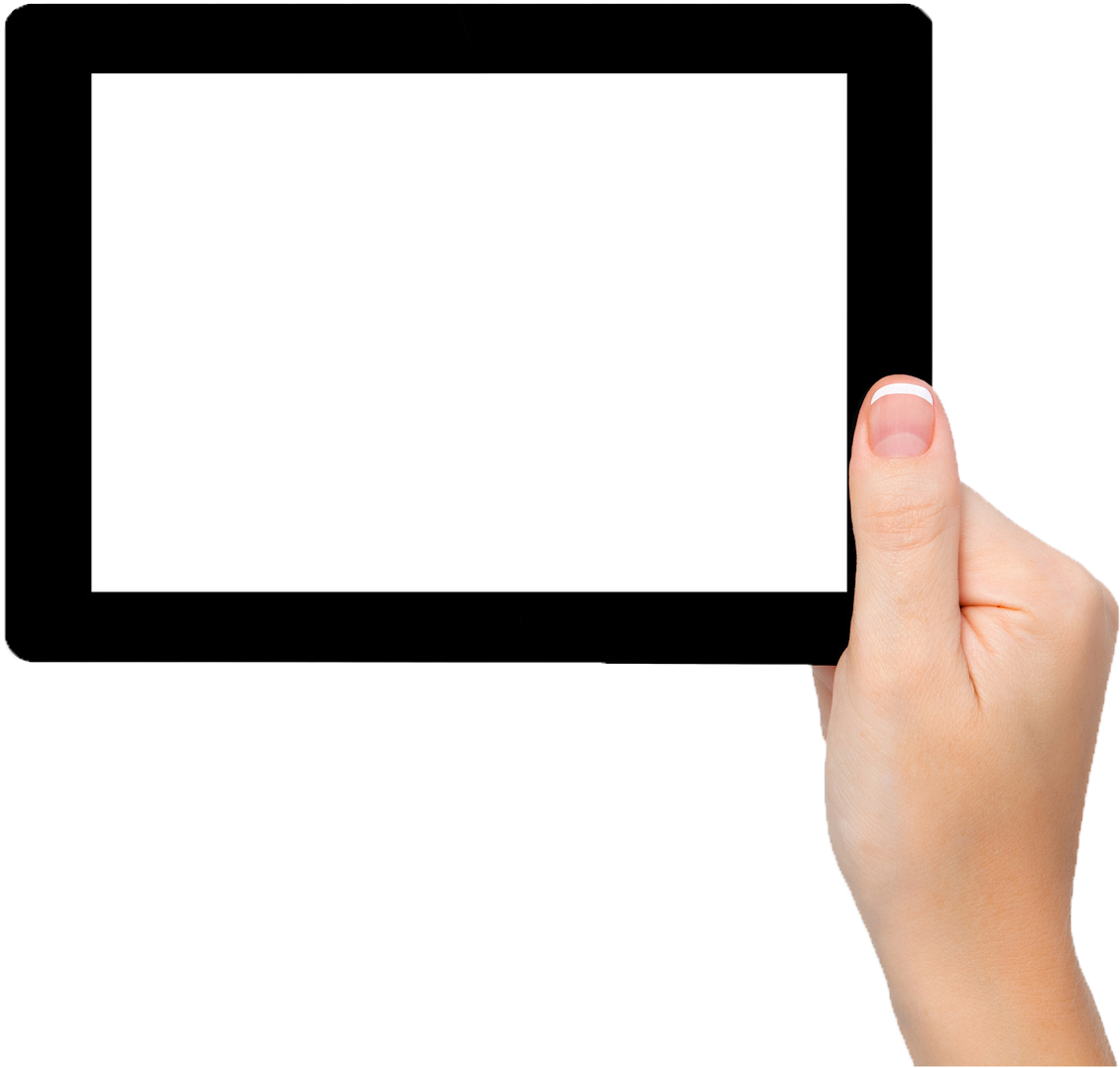 Pic Tablet Png Image - Tab With Hand Png (1130x1078)