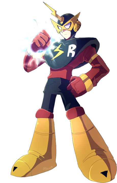 Art Block Transparent Elec Man - Mega Man (500x741)