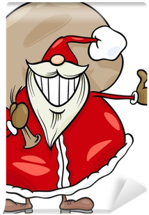 Santa Claus Cartoon Christmas Illustration Wall Mural - Weihnachtsmann Mit Geschenk-cartoon-karte Karte (400x400)