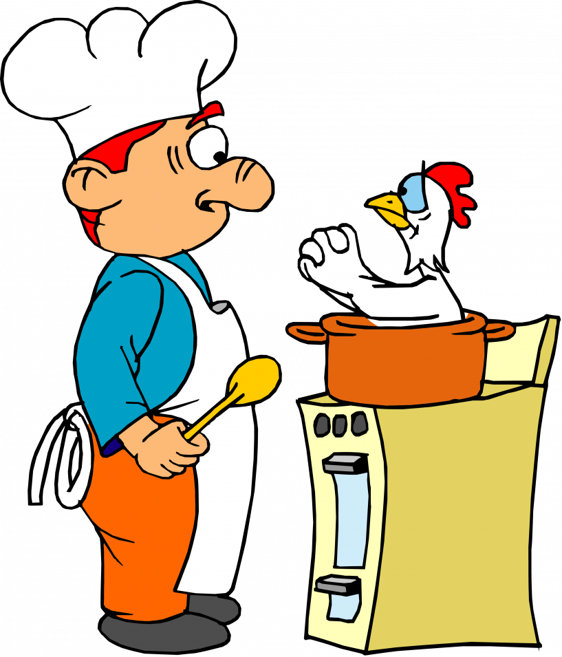Cooking Chicken Cartoon (817x955)