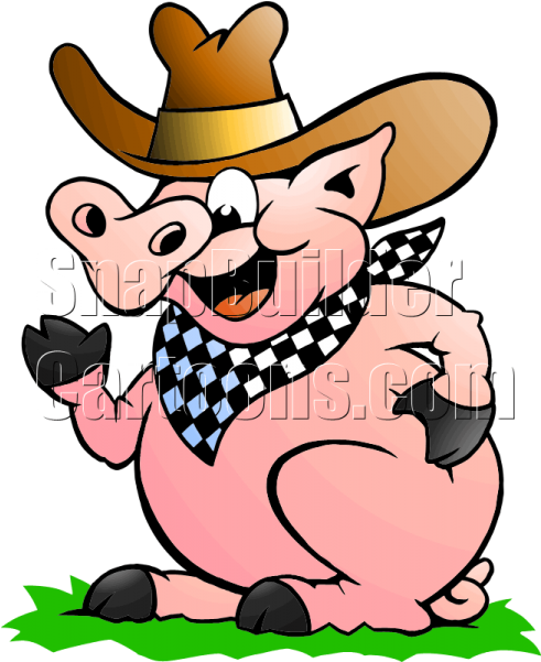 Cowboy Hat On A Pig (600x600)