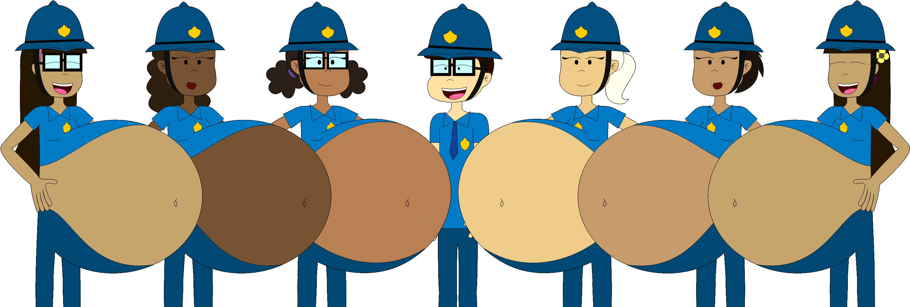 6 Police Girls And 1 Police Boy By Angry-signs - Police (3072x1034)