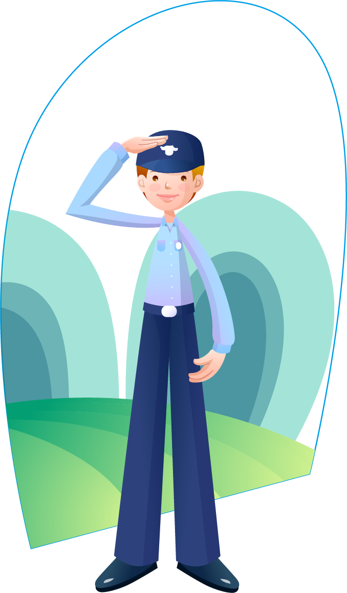 Salute Police Officer Cartoon Illustration - Salute Police Officer Cartoon Illustration (678x1159)
