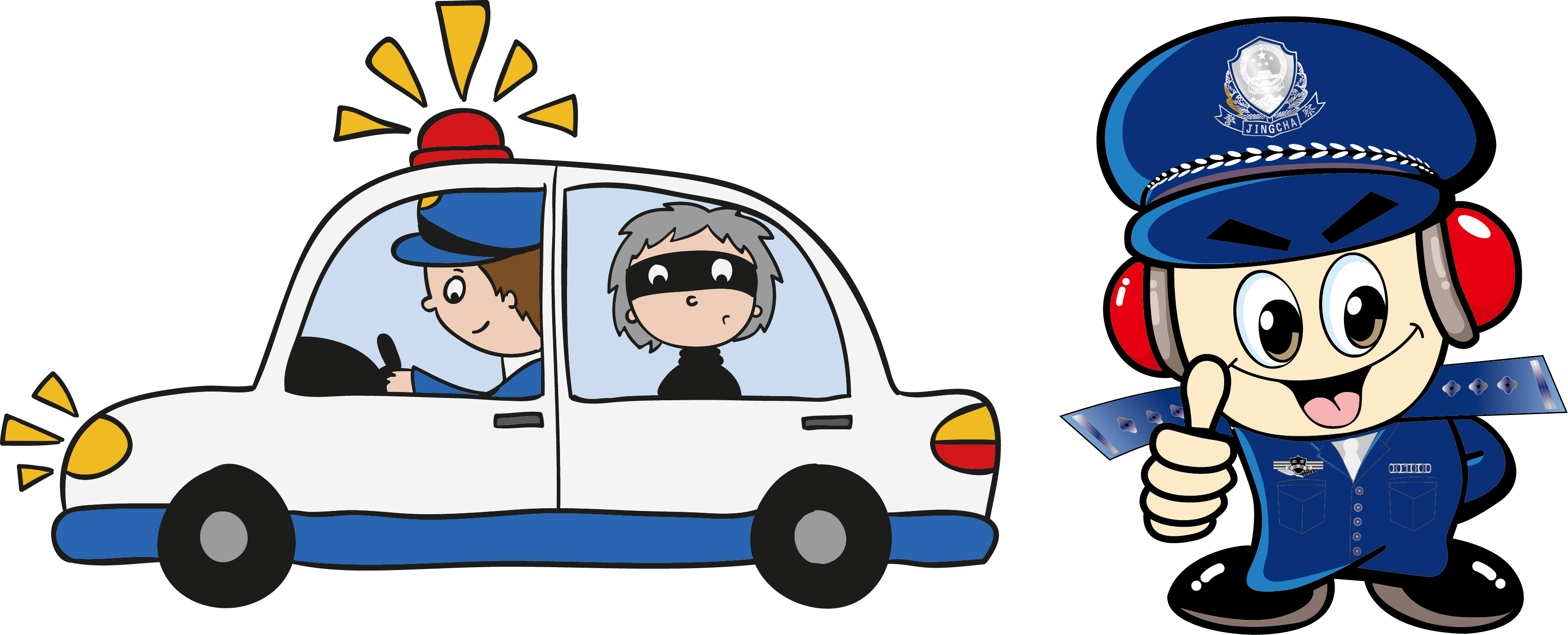 Police Officer Cartoon Theft - Police Officer Cartoon Theft (3402x1377)